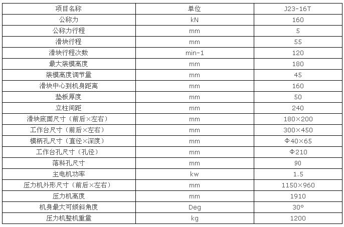 16吨冲床